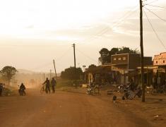 Uganda community with overhead cables
